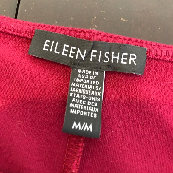 Eileen Fisher wine red long sleeve double slit hem tunic top size Medium - Picture 9 of 14